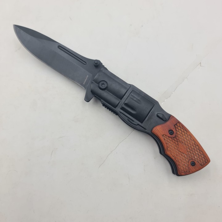 Briceag Pistol, Deschidere Manuala, Sistem Prindere Curea, Negru, 20 cm