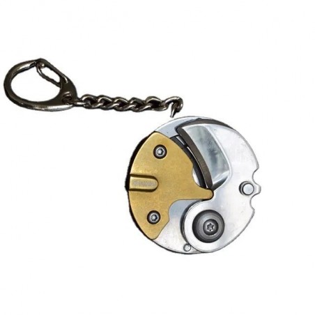 Cutit mini breloc multifunctional surubelnite din otel inoxidabil cutit pliabil, galben