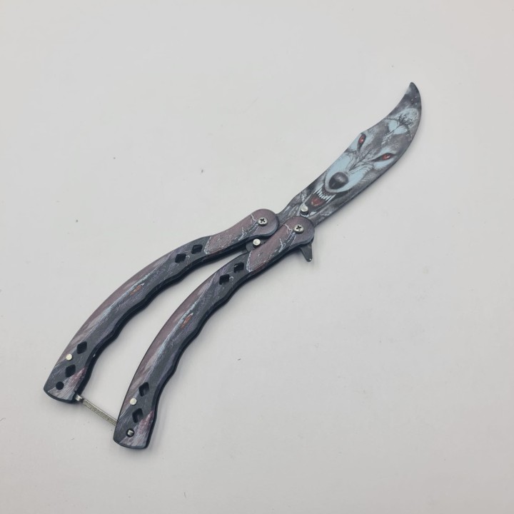 Cutit Fluture Fara Tais Pentru Antrenament, Model Lup, 24 cm