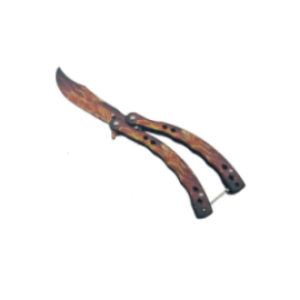 Cutit Fluture Fara Tais Pentru Antrenament, Model Flacara, Curbat, 24 cm