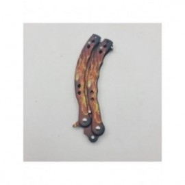 Cutit Fluture Fara Tais Pentru Antrenament, Model Flacara, Curbat, 24 cm 2