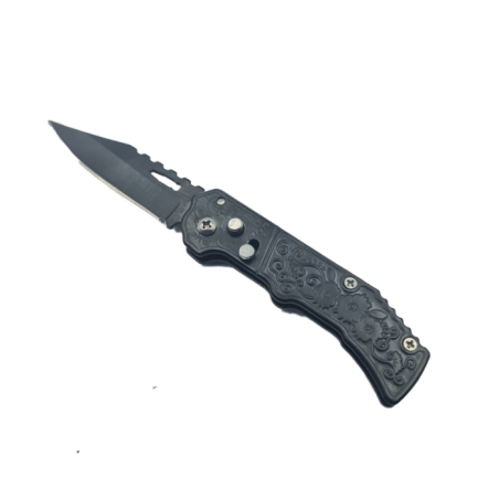 Briceag Model Floare, Deschidere Automata pe Buton, Sistem Prindere Curea, 16 cm