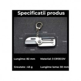 Briceag Pliabil Multifunctional, Tip Breloc, 3 Surubelnite, Negru 2