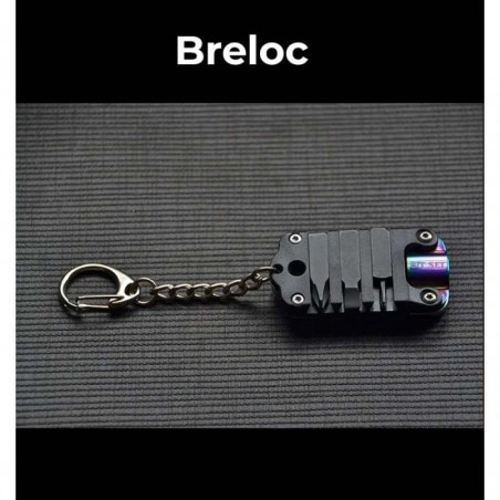 Briceag Pliabil Multifunctional, Tip Breloc, 3 Surubelnite, Negru