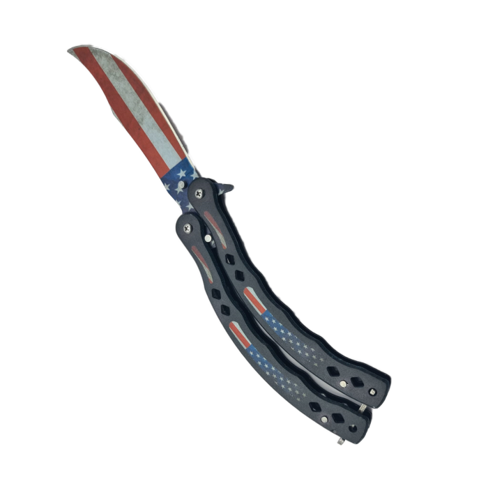 Briceag Fluture cu Tais, Curbat, Model USA, 24 cm