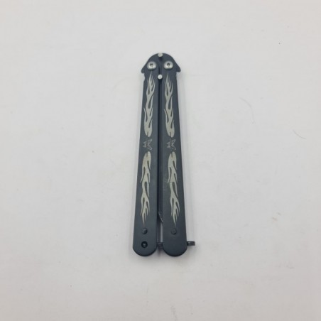 Cutit Fluture cu Tais, Model Flacara, 21 cm, Negru