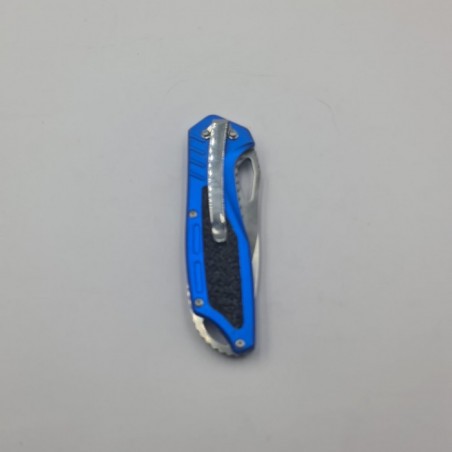 Briceag cu Deschidere Manuala, Maner Anti Alunecare, Prindere Curea, Agatatoare, 20 cm, Albastru