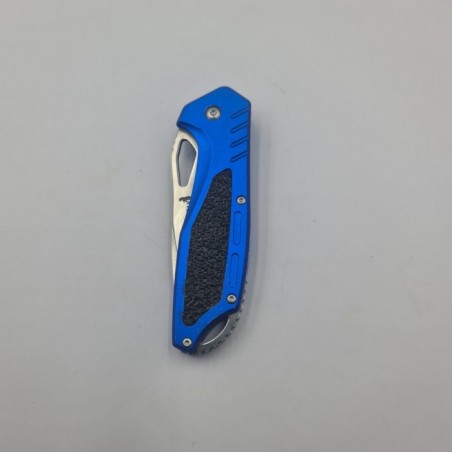 Briceag cu Deschidere Manuala, Maner Anti Alunecare, Prindere Curea, Agatatoare, 20 cm, Albastru