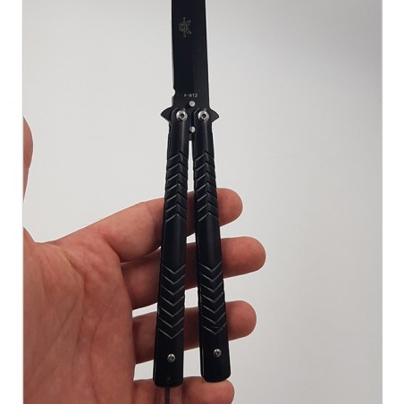 Cutit fluture butterfly, sageti, 25 cm, negru