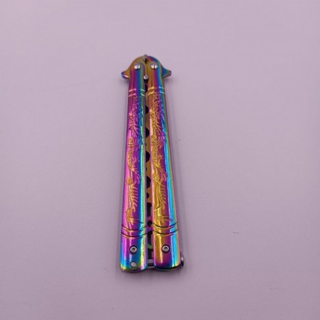 Cutit Fluture Fara Tais, Pentru Antrenament, Fade, Model Dragon, Otel, 23 cm