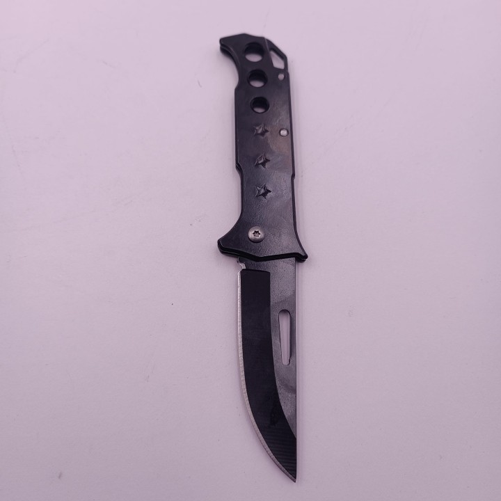 Briceag cu Deschidere Manuala, Model 3 stele, Agatatoare, 16 cm, Negru