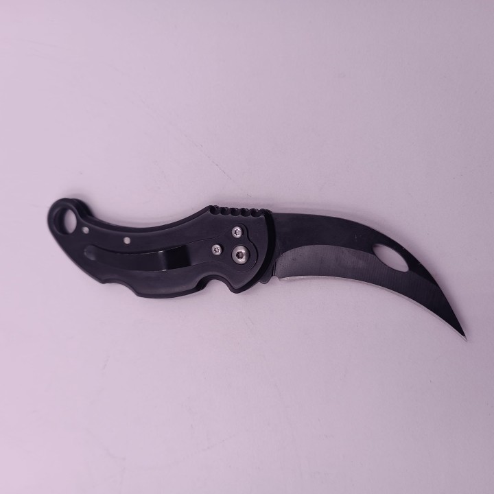 Briceag Curbat Model Dragon, Prindere Curea, Otel, Agatatoare, 15 cm, Negru