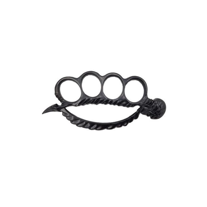 Pumnal, rozeta autoaparare, cap de mort varf ascutit, 0.5 cm grosime, negru