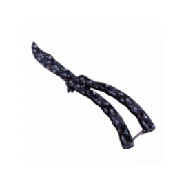 Briceag Fluture cu Tais, Model Capete Mort, Otel, Curbat, 22 cm, Multicolor