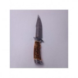 Cutit de Vanatoate din Otel Inoxidabil, Model Scoarta Copac, Husa cu Prindere Curea Textila, 31 cm 2