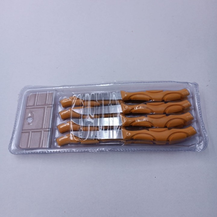 Set de 12 cutite cu Maner Ergonomic, Anti Alunecare, Lama Otel, 16 cm