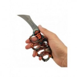 Pumnal tip box, rozeta autoaparare, cutit briceag deschidere automata, cap mort 3, lungime 21cm, lama 10 cm 2