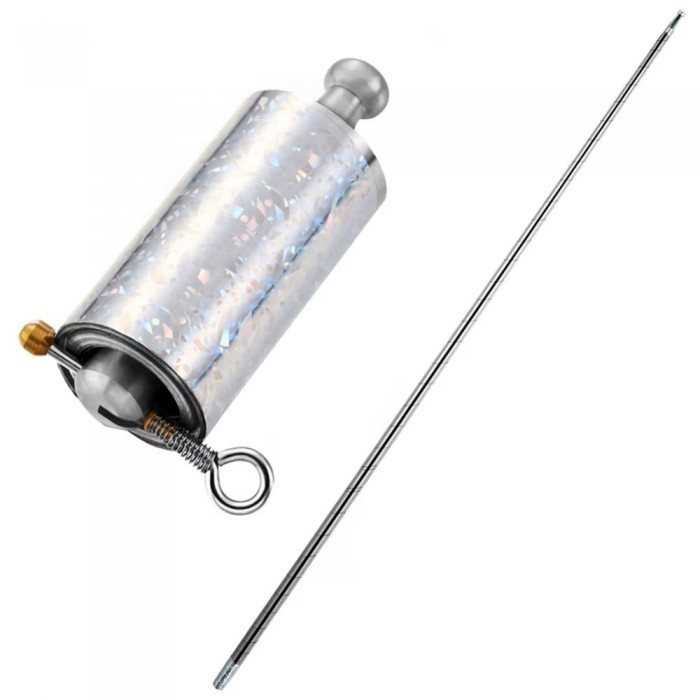 Baston extensibil automat pentru antrenament, cu siguranta,  Training Ground, metalic, 150 cm deschis, 6 cm inchis, argintiu