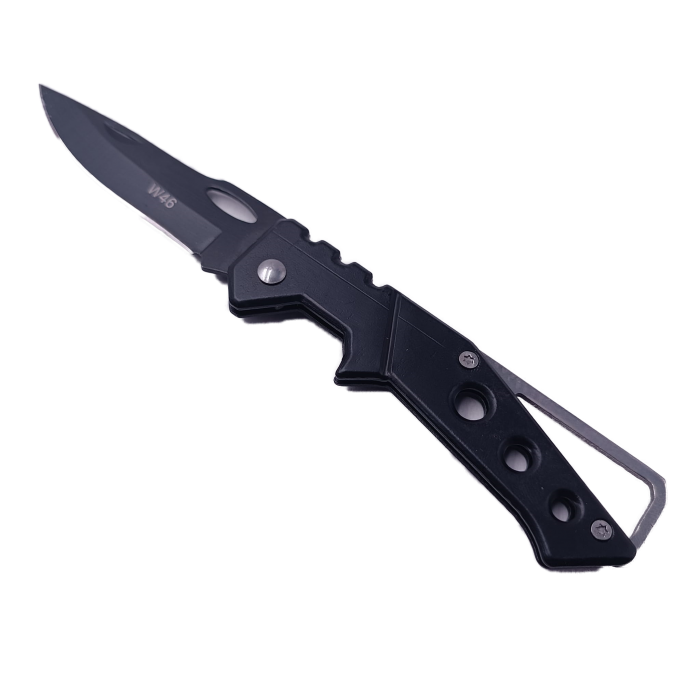 Briceag cu 3 Gauri si Agatatoare din Otel Inoxidabil, Deschidere Manuala, 16 cm, Negru