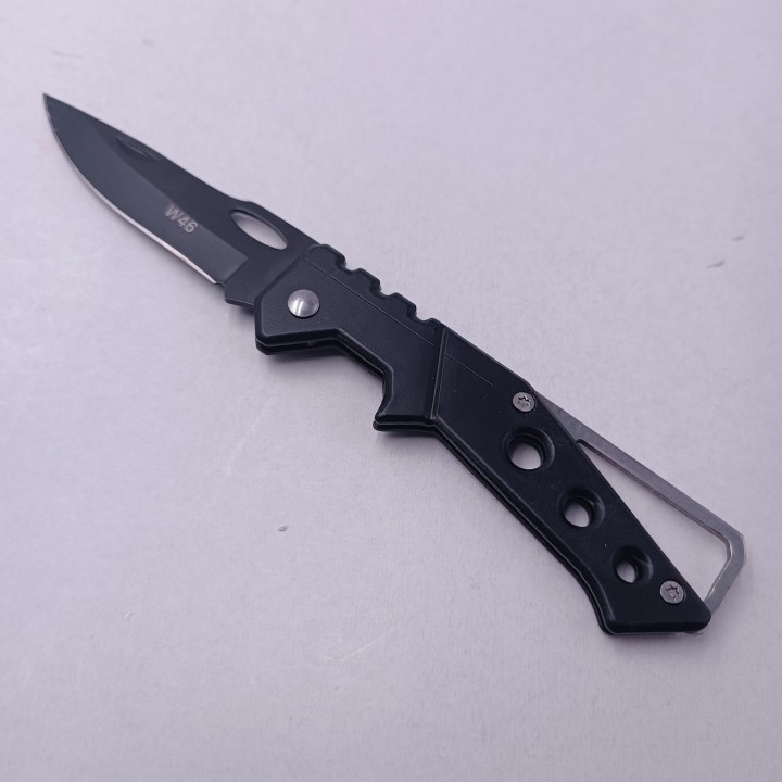Briceag cu 3 Gauri si Agatatoare din Otel Inoxidabil, Deschidere Manuala, 16 cm, Negru
