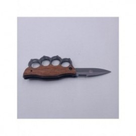 Cutit Pumnal cu Deschidere pe Buton, Prindere Curea, Maner Lemn, Otel, 21 cm 2