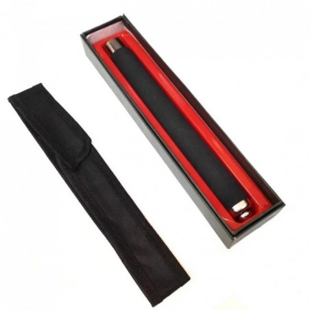 Baston telescopic din otel, auriu, 64 cm, 3 sectiuni, husa, cutie, maner burete