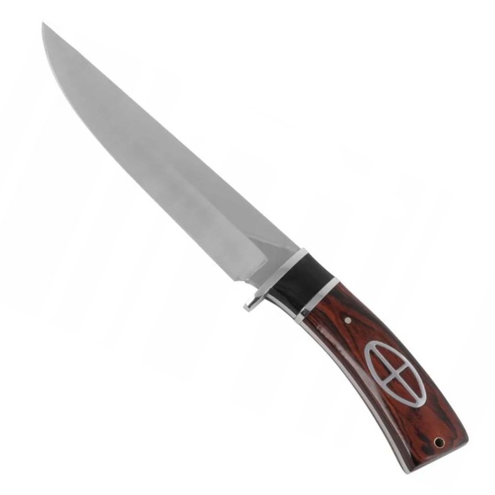 Cutit cu Maner Curbat Vanatoresc, 30 Cm, Model simbol 2025, Husa Material Textil, Pentru Camping, Lama din Otel
