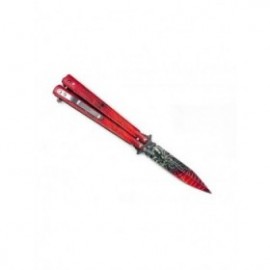Cutit Fluture cu Tais, Model Paianjen, Deschidere Manuala, Sistem Prindere Curea, 22 cm, Rosu, Dalimag 2