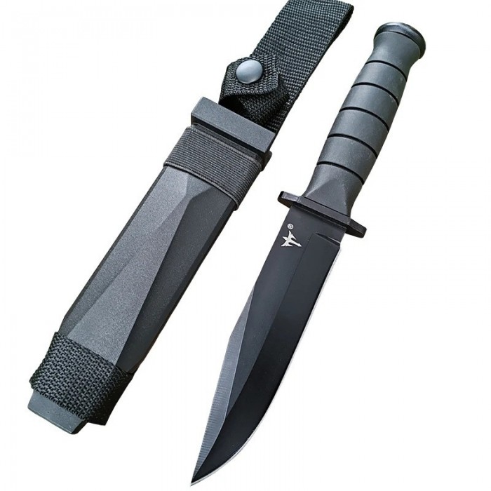 Cutit De Vanatoare, Husa De Plastic Neagra, Prindere Curea, 25.5 cm