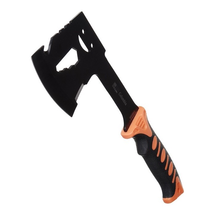 Topor Multifunctional Din Otel, Maner Portocaliu, Husa Negru, 28 cm