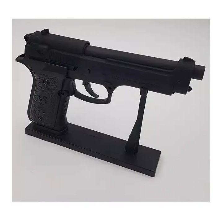 Bricheta Pistol Anti-Vant Tip Revolver, Beretta, Negru, Marime Naturala Scara 1 la 1