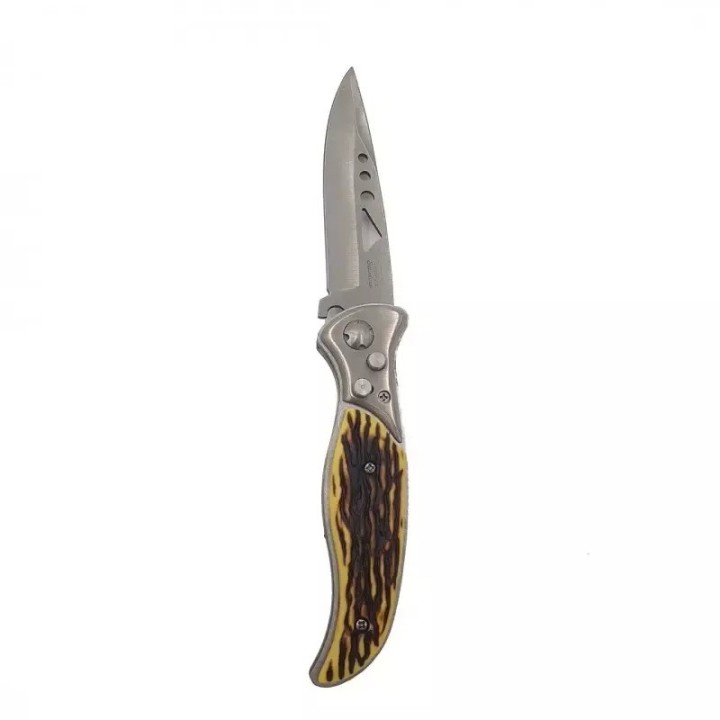 Cutit briceag buton, Dalimag, 20 cm, imitatie os, husa