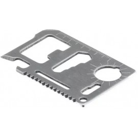 Cutit multifunctional de buzunar cu 11 functii, tip card, din otel inoxidabil, Dalimag, husa, Wallet Ninja