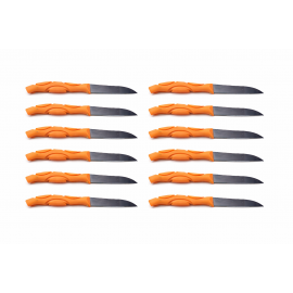 Set de 12 cutite cu Maner Ergonomic, Anti Alunecare, Lama Otel, 16 cm