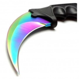 Cutit Karambit Fade cu Lama Curbata Tip Gheara, Maner Ergonomic Antiderapant cu Inel pentru Deget, Model Tactical 2