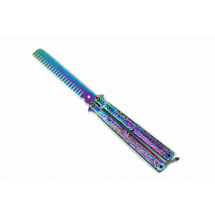 Pieptene Fluture Tip Balisong Fade Skeleton, Antistres, Practica Trickuri