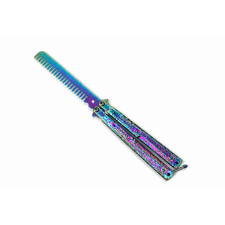 Pieptene Fluture Tip Balisong Fade Skeleton, Antistres, Practica Trickuri