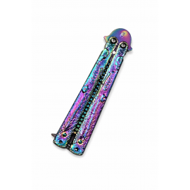 Pieptene Fluture Tip Balisong Fade Skeleton, Antistres, Practica Trickuri 2