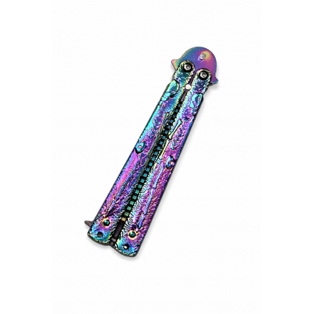Pieptene Fluture Tip Balisong Fade Skeleton, Antistres, Practica Trickuri