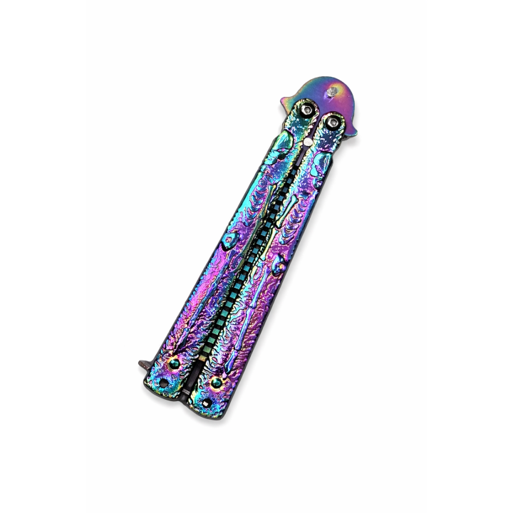 Pieptene Fluture Tip Balisong Fade Skeleton, Antistres, Practica Trickuri