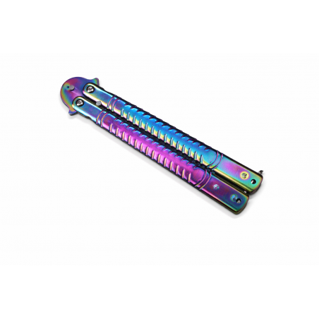 Pieptene Fluture Tip Balisong Fade cu grip agresiv, Antistres, Practica Trickuri