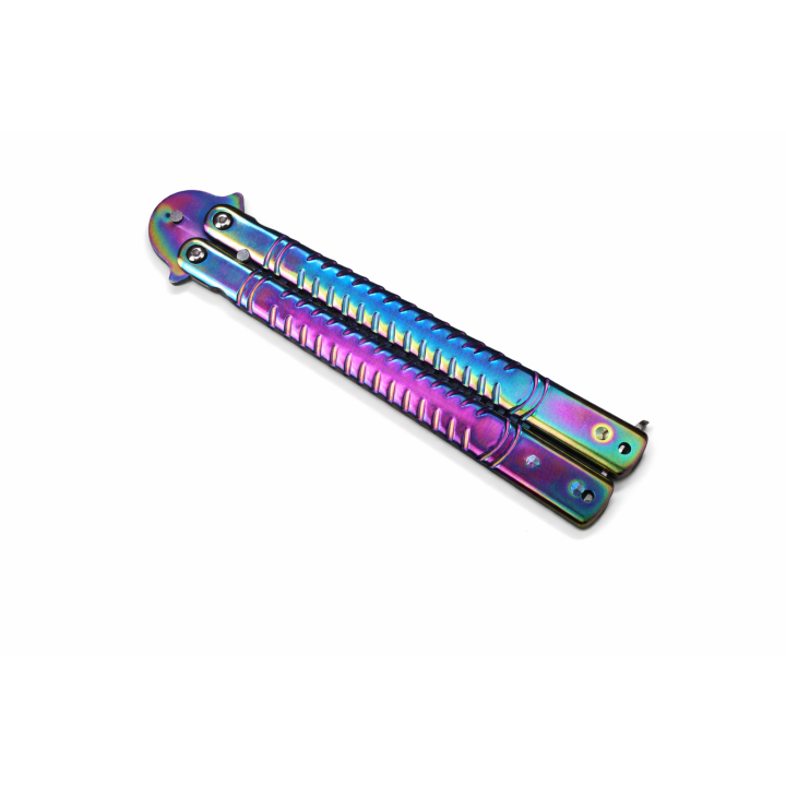 Pieptene Fluture Tip Balisong Fade cu grip agresiv, Antistres, Practica Trickuri