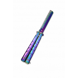 Pieptene Fluture Tip Balisong Fade cu valuri, Antistres, Practica Trickuri