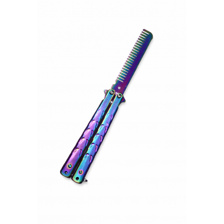 Pieptene Fluture Tip Balisong Fade cu valuri, Antistres, Practica Trickuri