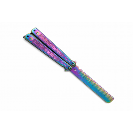 Pieptene Fluture Tip Balisong Fade texturat cu pattern complex, Antistres, Practica Trickuri