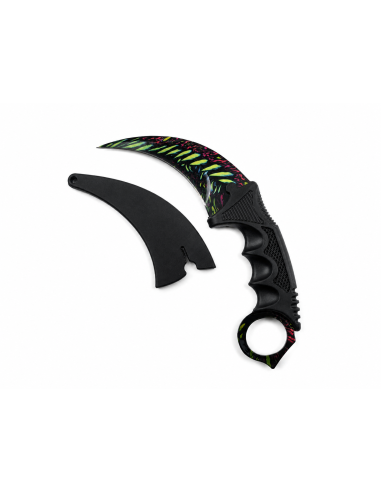 Cutit Karambit Cu Tais Model Galaxy Ice Dragon, Design Spectaculos, Lama Curba, Include Husa de Protectie